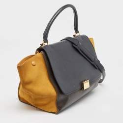 مملوكة مسبقًا Celine Tricolor Leather and Suede Medium Trapeze Top Handle Bag