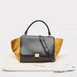 مملوكة مسبقًا Celine Tricolor Leather and Suede Medium Trapeze Top Handle Bag
