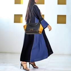 مملوكة مسبقًا Celine Tricolor Leather and Suede Medium Trapeze Top Handle Bag