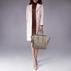 Pre Owned Celine Beige Leather Micro Luggage Tote