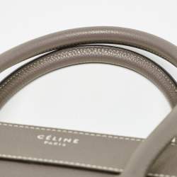 Pre Owned Celine Beige Leather Micro Luggage Tote