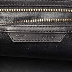 Celine Black/Green Python and Leather/Suede Mini Luggage Tote