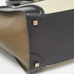 Pre Owned Celine Tricolor Leather Mini Luggage Tote