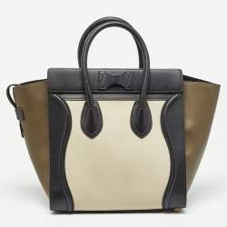 Pre Owned Celine Tricolor Leather Mini Luggage Tote