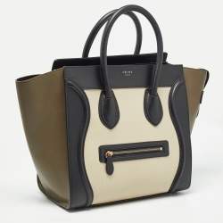 Pre Owned Celine Tricolor Leather Mini Luggage Tote