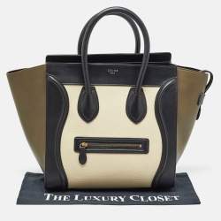 Pre Owned Celine Tricolor Leather Mini Luggage Tote