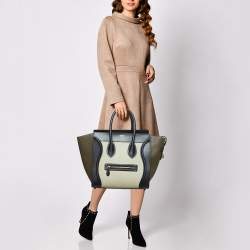 Pre Owned Celine Tricolor Leather Mini Luggage Tote