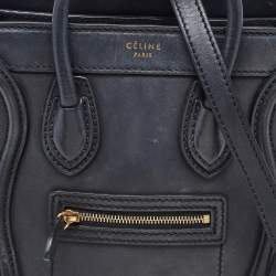 Pre Owned Celine Black Leather Nano Luggage Tote