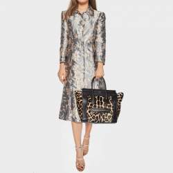 مملوكة مسبقًا Celine Brown Leopard Print Calfhair and Leather Mini Luggage Tote
