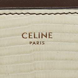 Pre Owned Celine Natural Lizard Teen Triomphe Shoulder Bag