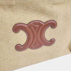 Celine Tan Canvas Large Tote Bag