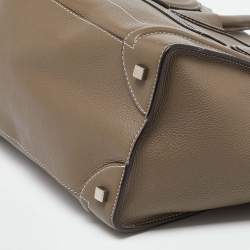 Pre Owned Celine Grey Leather Mini Luggage Tote