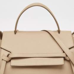 Pre Owned Celine Beige Leather Mini Belt Top Handle Bag