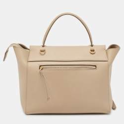 Pre Owned Celine Beige Leather Mini Belt Top Handle Bag