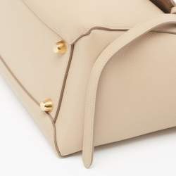Pre Owned Celine Beige Leather Mini Belt Top Handle Bag