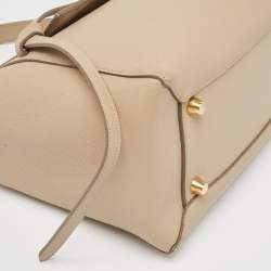Pre Owned Celine Beige Leather Mini Belt Top Handle Bag