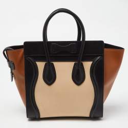 Celine Tri Color Leather Micro Luggage Tote