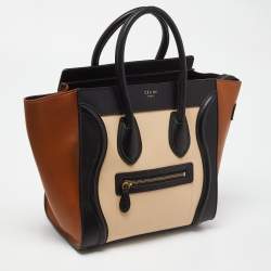 Celine Tri Color Leather Micro Luggage Tote