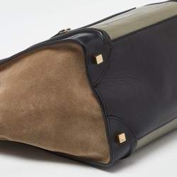 Pre Owned Celine Tricolor Leather and Suede Mini Luggage Tote