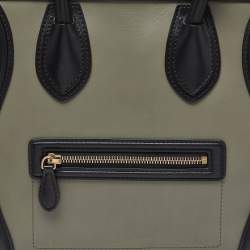 Pre Owned Celine Tricolor Leather and Suede Mini Luggage Tote