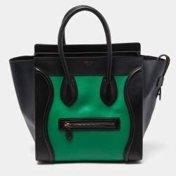 Celine Tricolor Leather Mini Luggage Tote