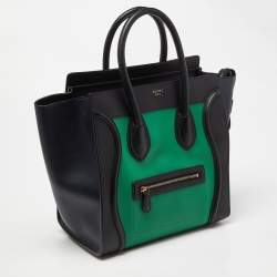 Celine Tricolor Leather Mini Luggage Tote