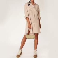 Pre Owned Celine Beige/Brown  Embossed Suede Ava Bag