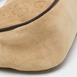 Pre Owned Celine Beige/Brown  Embossed Suede Ava Bag