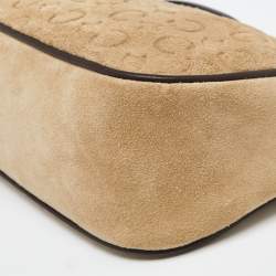 Pre Owned Celine Beige/Brown  Embossed Suede Ava Bag