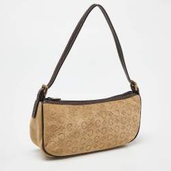 Pre Owned Celine Beige/Brown  Embossed Suede Ava Bag