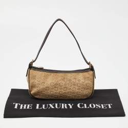 Pre Owned Celine Beige/Brown  Embossed Suede Ava Bag