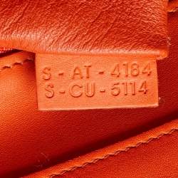 Pre Owned Celine Orange Leather Mini Luggage Tote