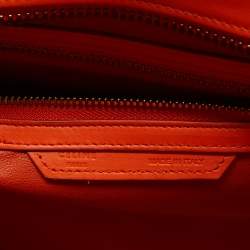 Pre Owned Celine Orange Leather Mini Luggage Tote