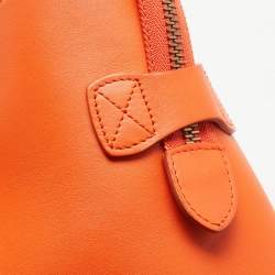 Pre Owned Celine Orange Leather Mini Luggage Tote