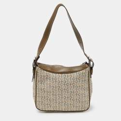 Pre Owned Celine Tri Color Macadam Canvas and Leather Vintage Shoulder Bag