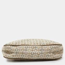 Pre Owned Celine Tri Color Macadam Canvas and Leather Vintage Shoulder Bag