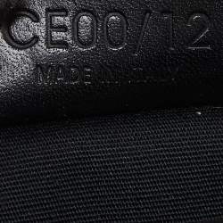 Pre Owned Celine Black Macadam Embossed Suede and Leather Baguette Bag