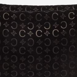 Pre Owned Celine Black Macadam Embossed Suede and Leather Baguette Bag