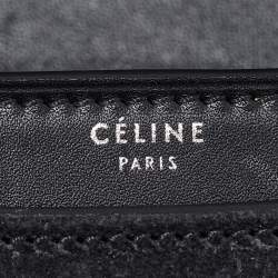 Pre Owned Celine Black Suede and Leather Medium Case Chain Flap Shoulder Bag