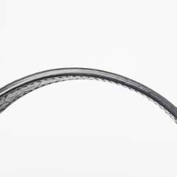 Pre Owned Celine Black/Brown Macadam Fabric and Croc Embossed Leather Tote