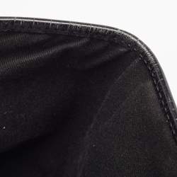 Pre Owned Celine Black/Brown Macadam Fabric and Croc Embossed Leather Tote