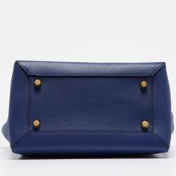 Celine Blue Leather Mini Belt Top Handle Bag