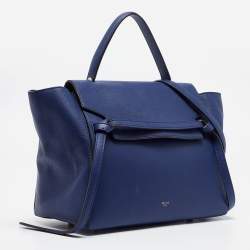 Celine Blue Leather Mini Belt Top Handle Bag