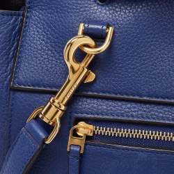 Celine Blue Leather Mini Belt Top Handle Bag