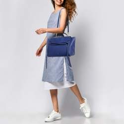 Celine Blue Leather Mini Belt Top Handle Bag