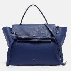 Celine Blue Leather Mini Belt Top Handle Bag