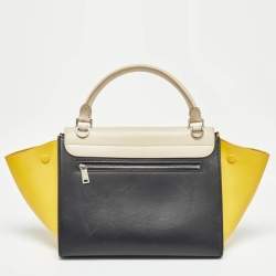 Pre Owned Celine Tricolor Leather Small Trapeze Top Handle Bag