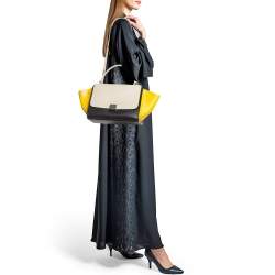 Pre Owned Celine Tricolor Leather Small Trapeze Top Handle Bag