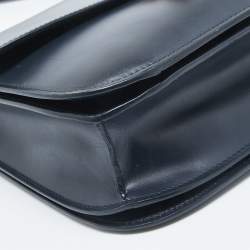 Pre Owned Celine Navy Blue Leather Medium Classic Box Shoulder Bag