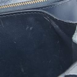 Pre Owned Celine Navy Blue Leather Medium Classic Box Shoulder Bag